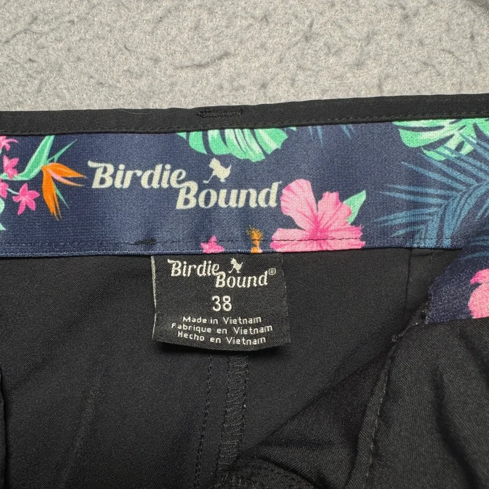 Birdie Bound Mens Black Cargo Golf Shorts Size 38 x 9 Flat Front Performance‎